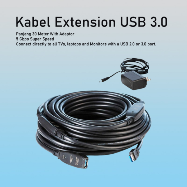 Kabel Extension USB 3.0 With Adaptor 30M